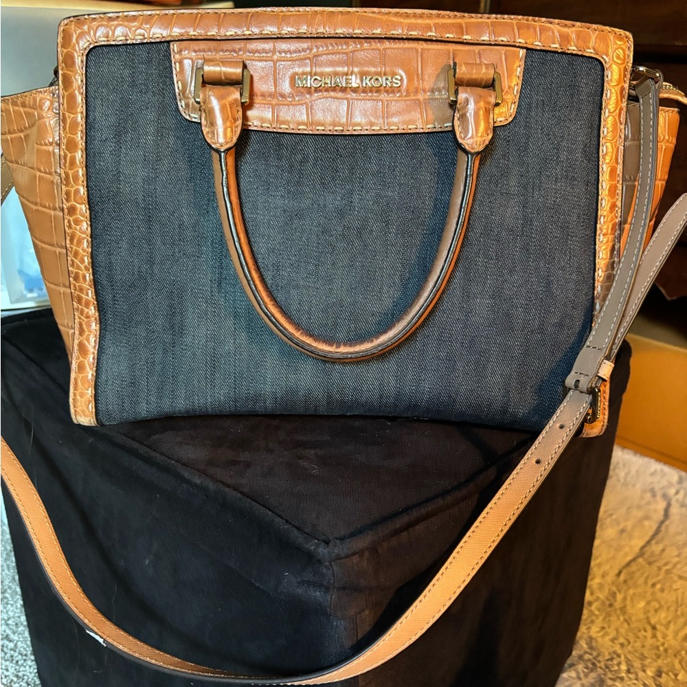 Michael Kors Tan and Black Satchel